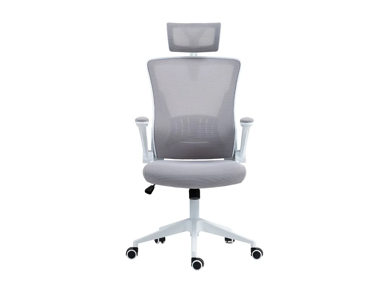 Fauteuil de bureau en maille gris avec appui-tête et accoudoirs réglables  - AXIUM