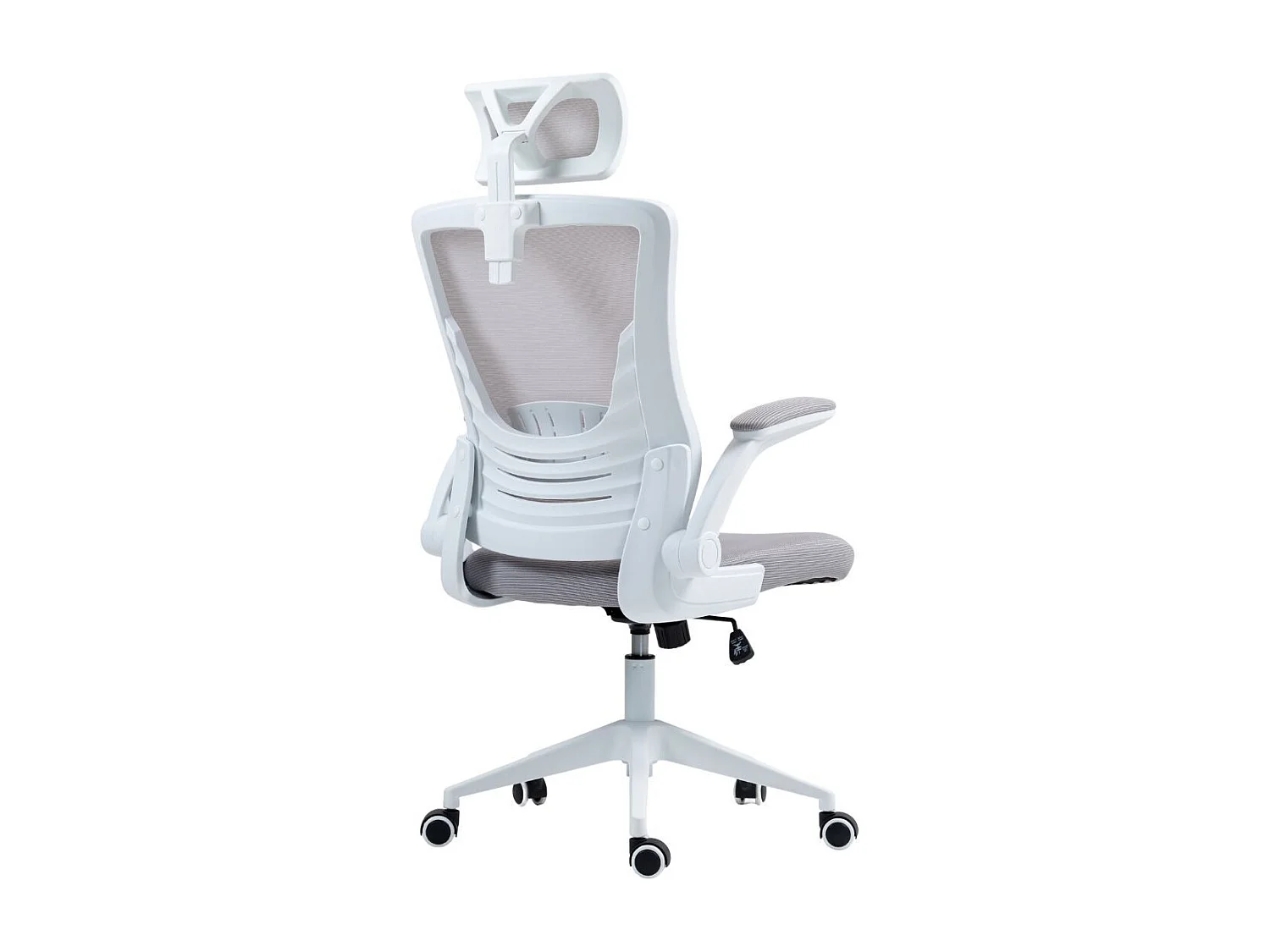 Fauteuil de bureau en maille gris avec appui-tête et accoudoirs réglables  - AXIUM