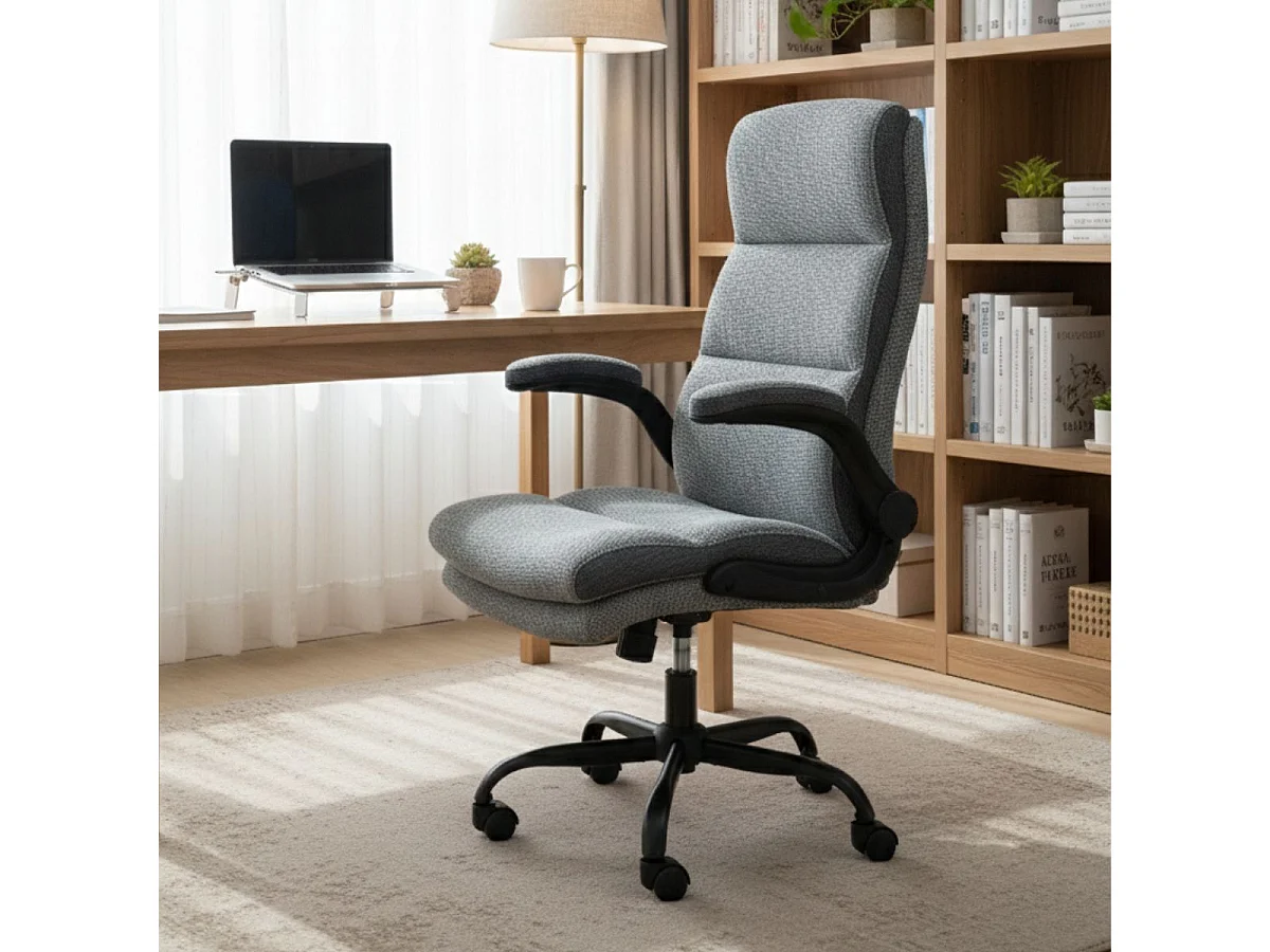 Fauteuil de bureau réglable et inclinable en tissu nylon gris - SUMMIT