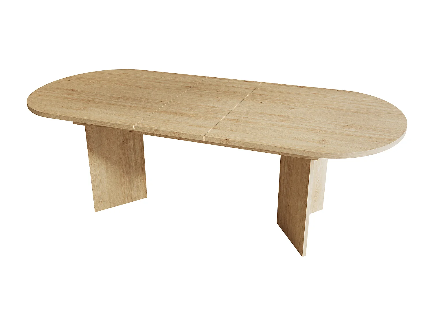 Table à manger extensible 160-200x90x75 cm - pour 6-8 personnes - coins arrondis - plateau épais - MDF - naturel