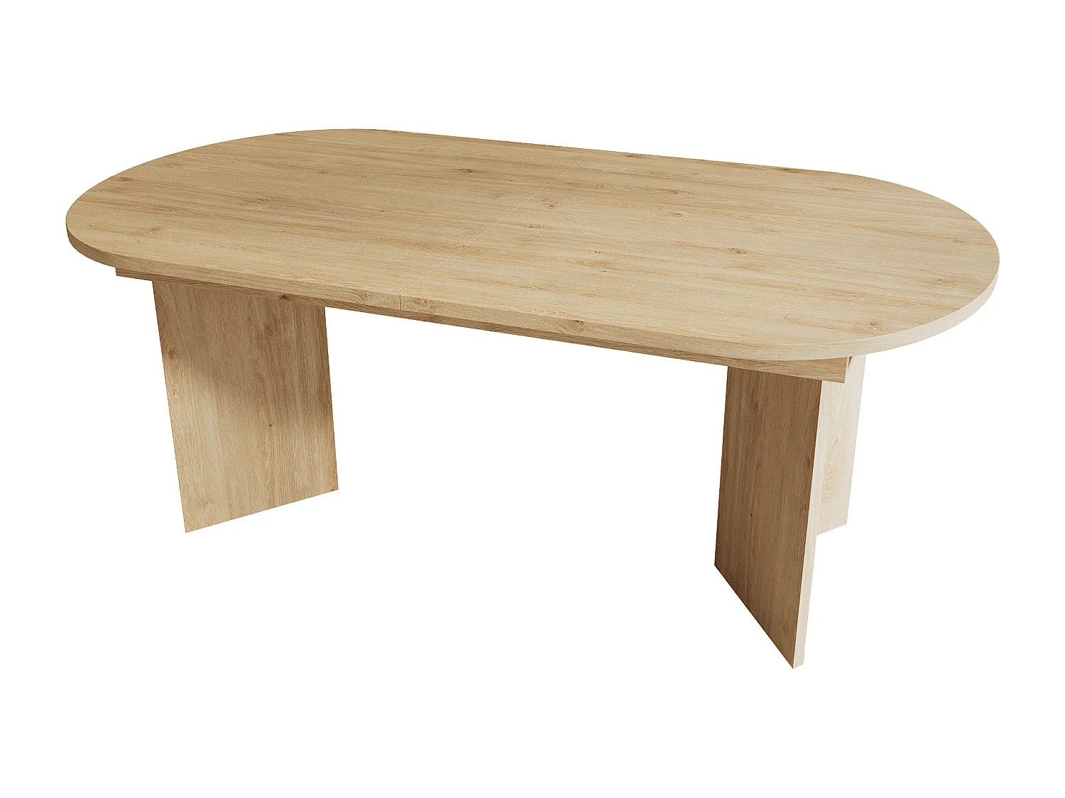 Table à manger extensible 160-200x90x75 cm - pour 6-8 personnes - coins arrondis - plateau épais - MDF - naturel