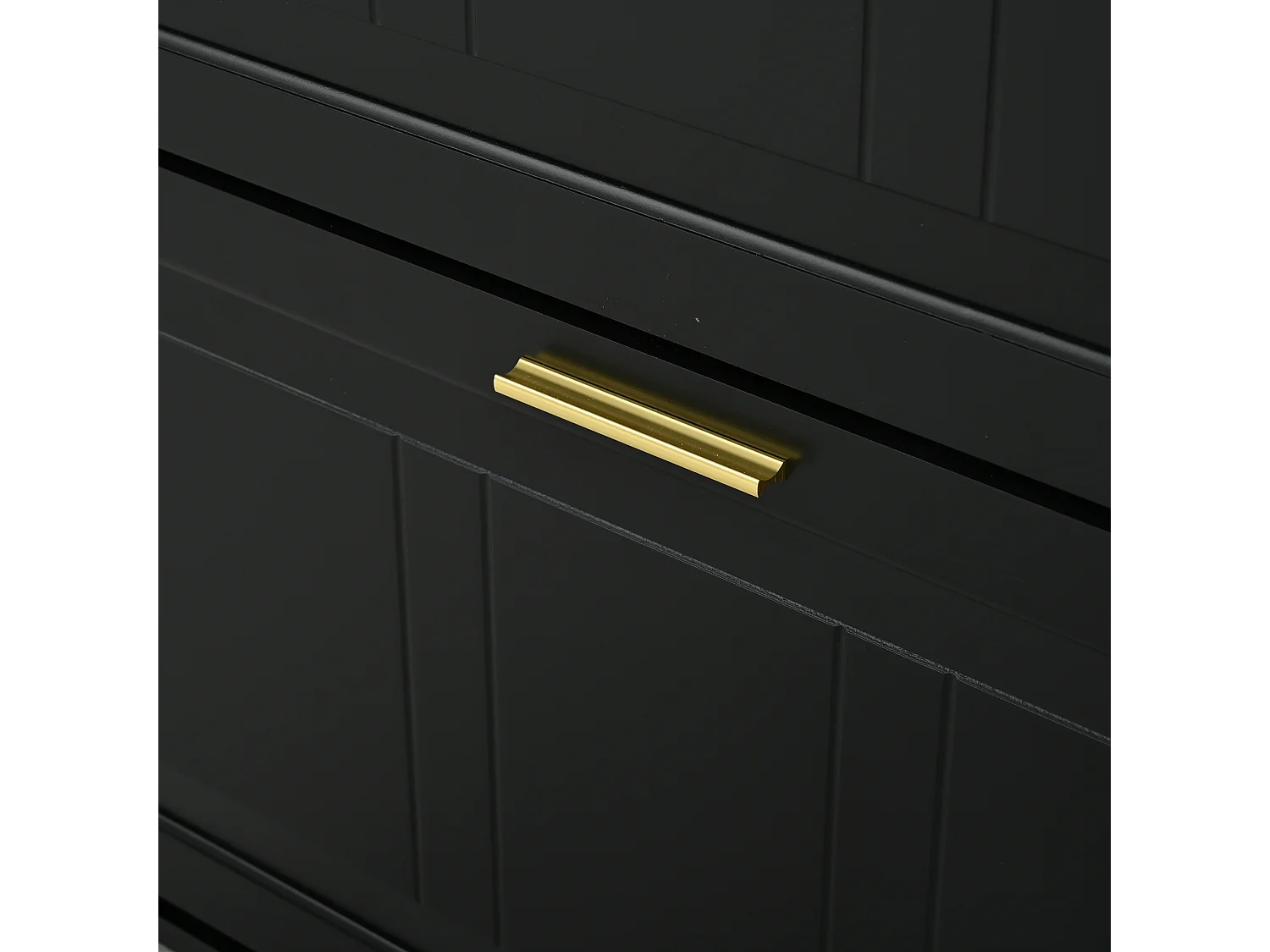 Schuhschrank 70x24x120 cm - 3 Klapptüren - 6 Fächer - MDF und Spanplatten - Schwarz