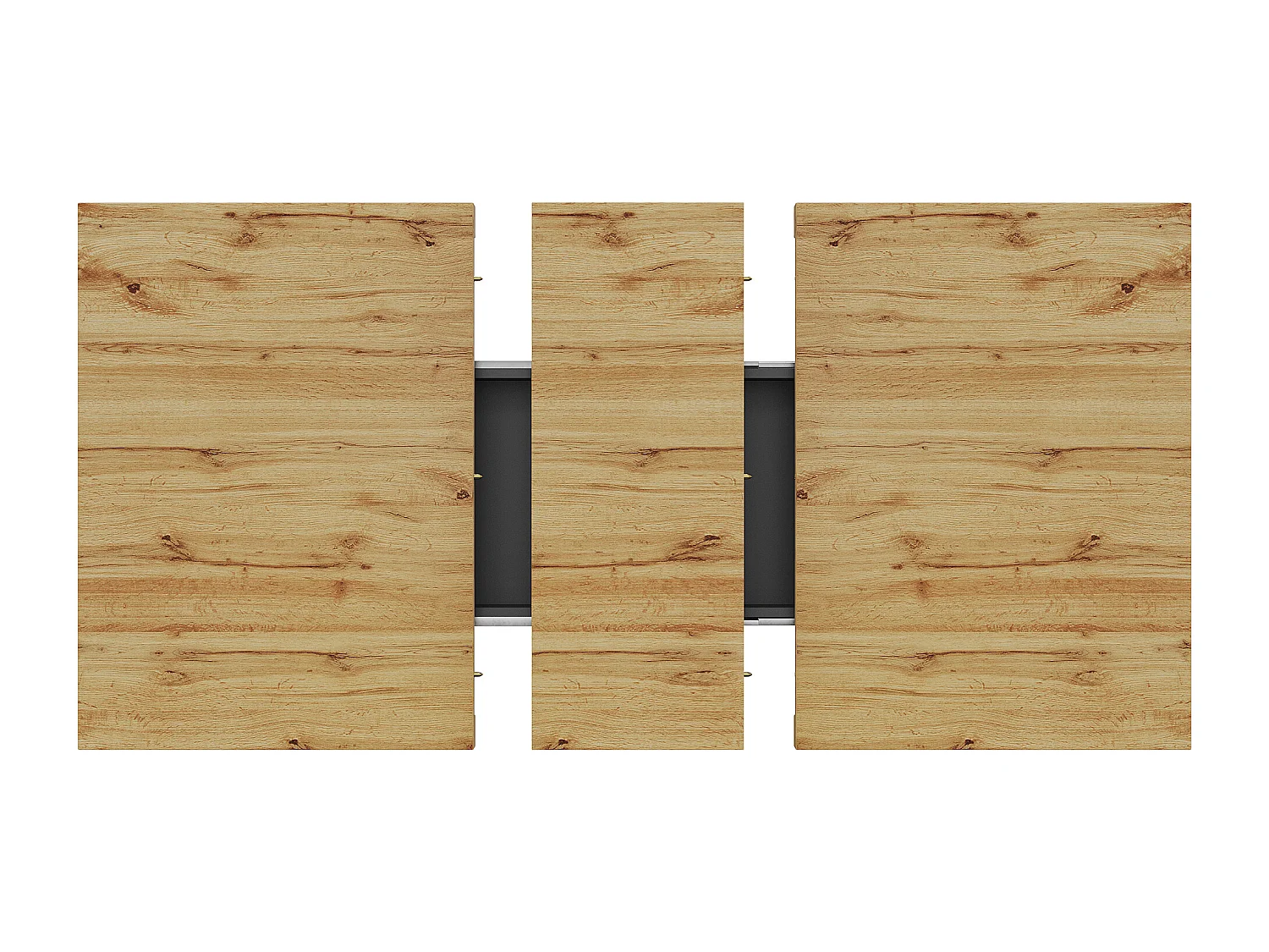 Table à manger extensible 119/158.5x80x75 cm - Pour 6 personnes - Pieds de table en forme de W - MDF + métal - Naturel