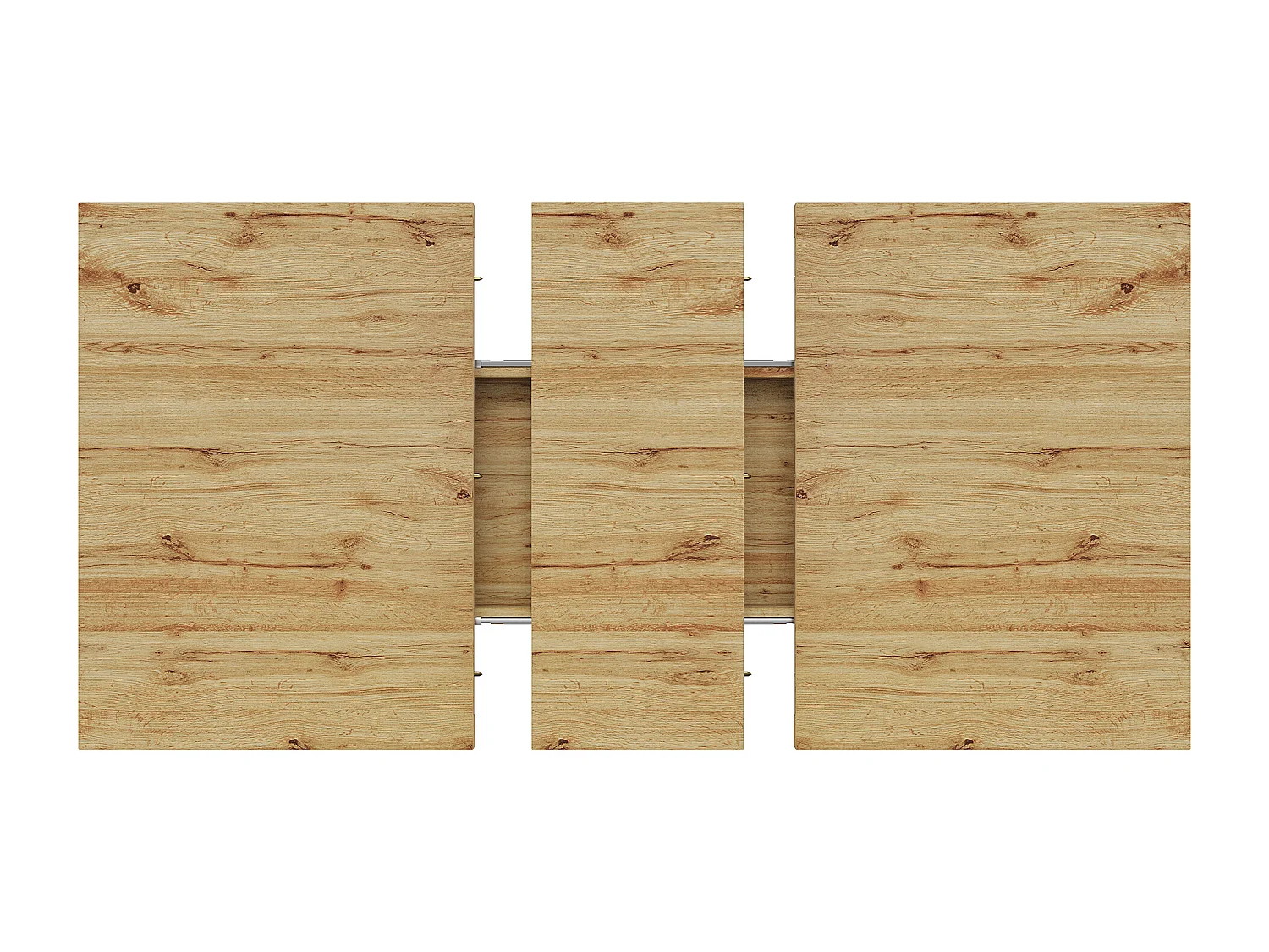 Table à manger extensible 119/158.5x80x75 cm - Pour 6 personnes - Pieds de table en forme de X - MDF + métal - Naturel