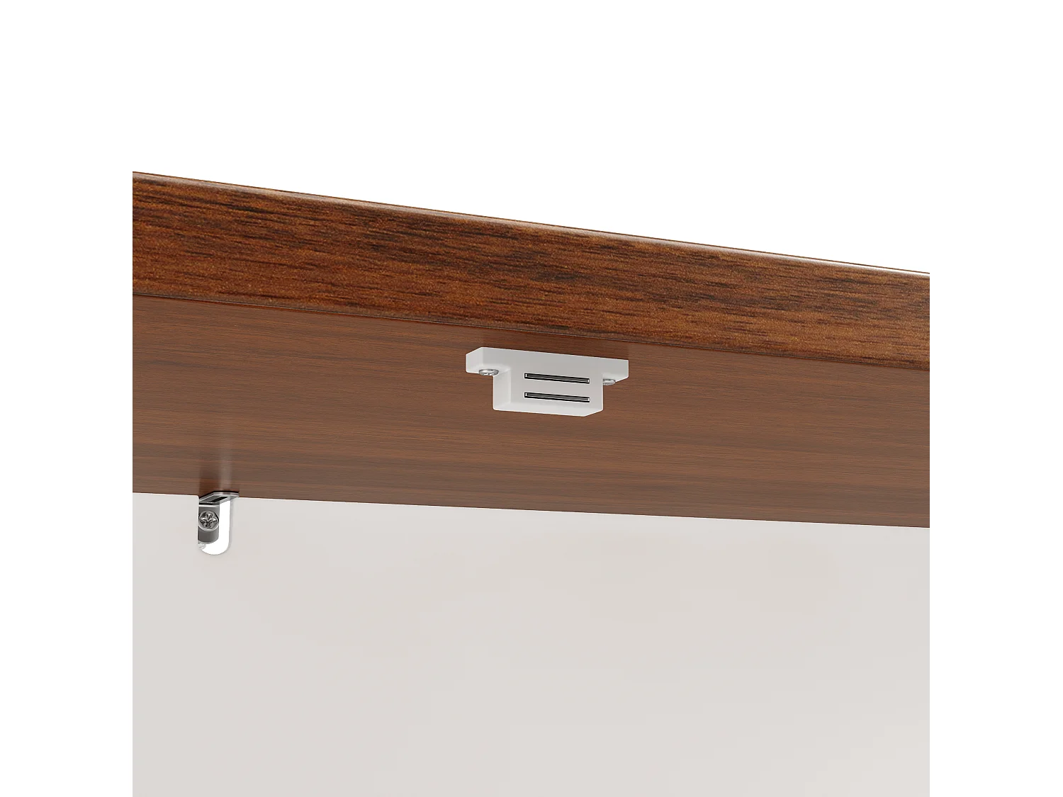 Buffet 160x40x85cm - avec 4 portes 6 étagères de rangement - style campagnard - poignée en métal - blanc