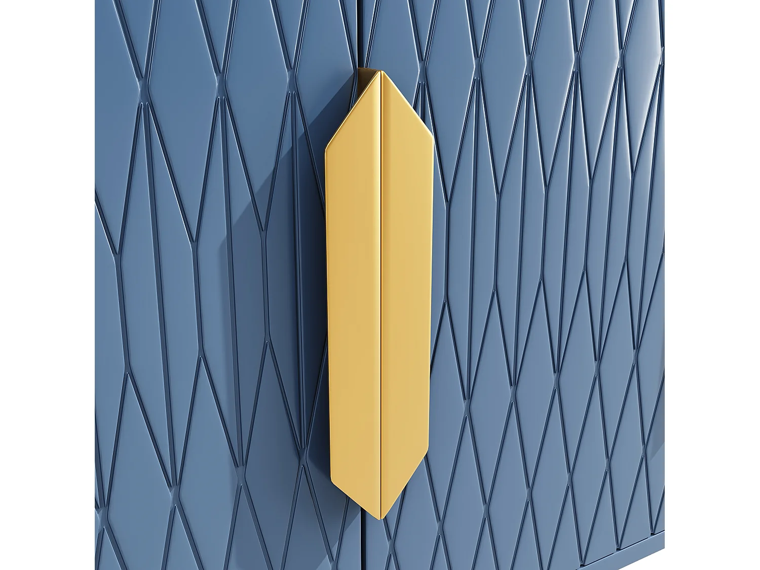 Dressoir 140x40x80cm - met 4 deuren, 6 opbergplanken - Moderne stijl - handgrepen en voet van metaal - Blauw