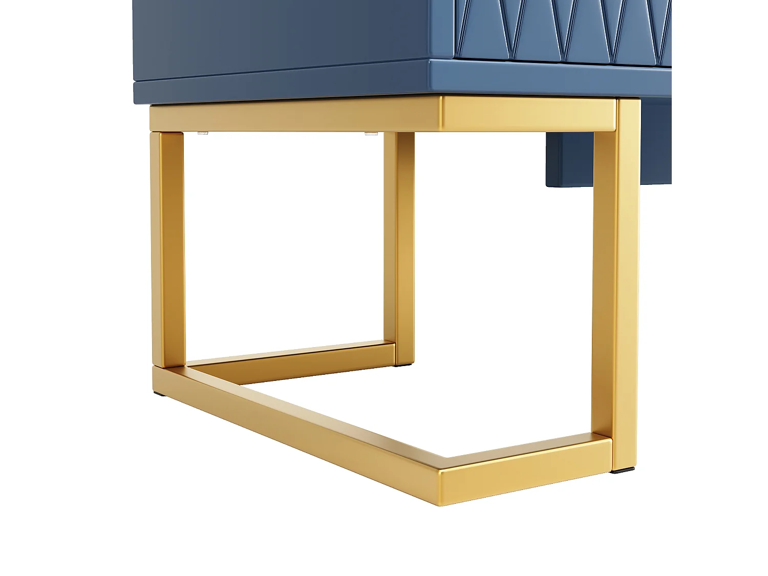 Dressoir 140x40x80cm - met 4 deuren, 6 opbergplanken - Moderne stijl - handgrepen en voet van metaal - Blauw