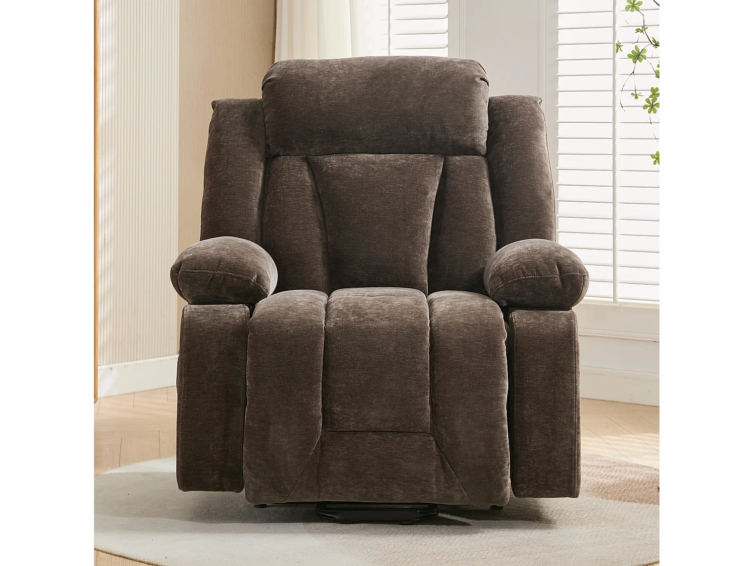 Poltrona massaggiante elettrica regolabile 95x94x107cm - Funzioni massaggio e riscaldamento - Tasche laterali - Portabicchieri e porte USB - Marrone