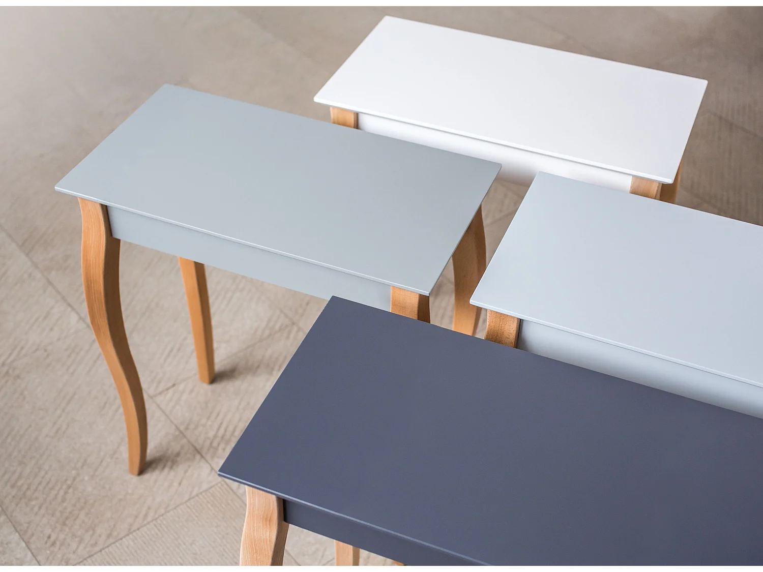 Kleiner Konsolentisch 85 x 35 cm Lillo Braun Beige