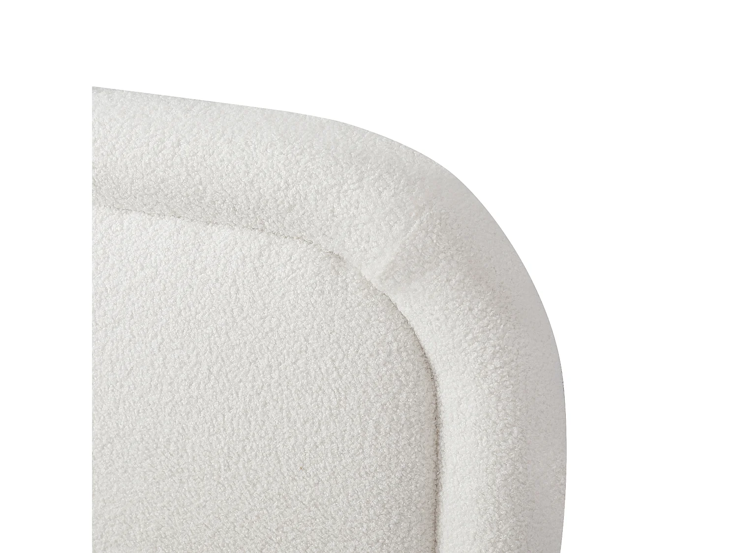 Lit coffre rembourré 160x200 cm - avec sommier à lattes - Tissu bouclé - Blanc (matelas non inclus)