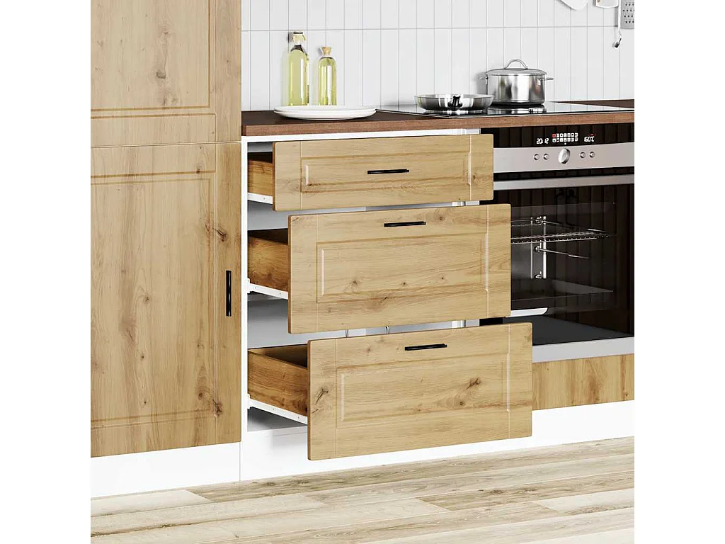 Meuble de cuisine chêne artisanal bois d'ingénierie