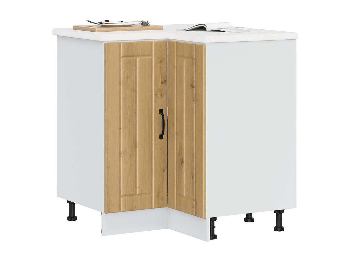 Meuble d'angle de cuisine chêne artisanal