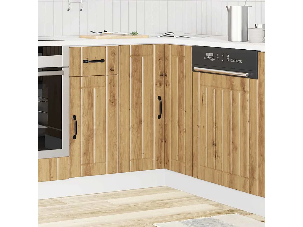 Meuble d'angle de cuisine chêne artisanal