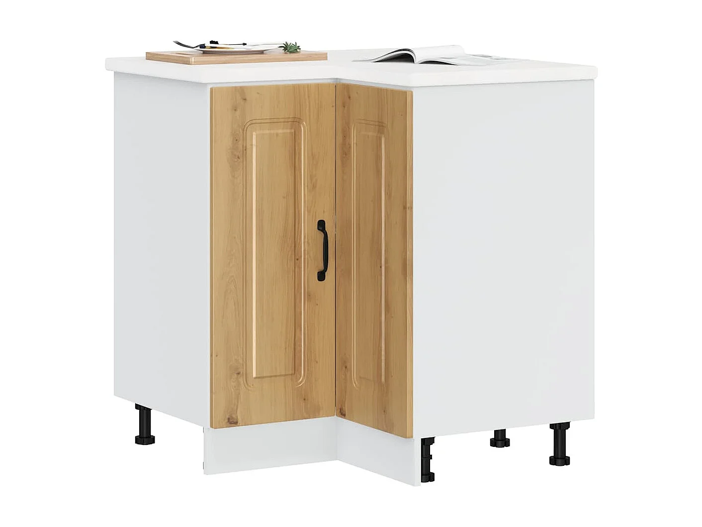 Meuble d'angle de cuisine chêne artisanal