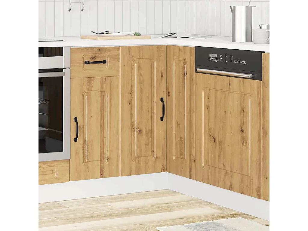 Meuble d'angle de cuisine chêne artisanal