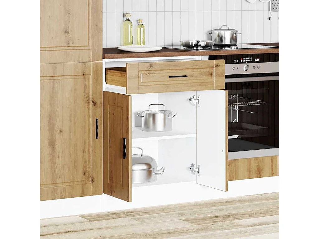 Meuble de cuisine chêne artisanal bois d'ingénierie