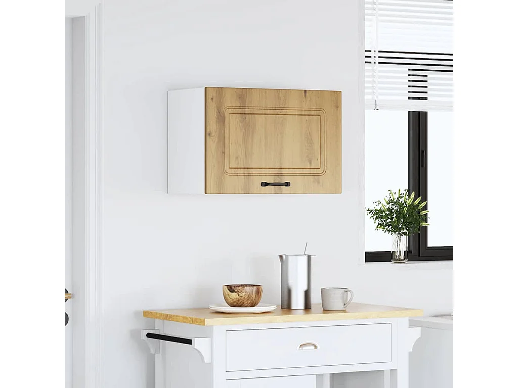 Meuble murale cuisine chêne artisanal bois d'ingénierie