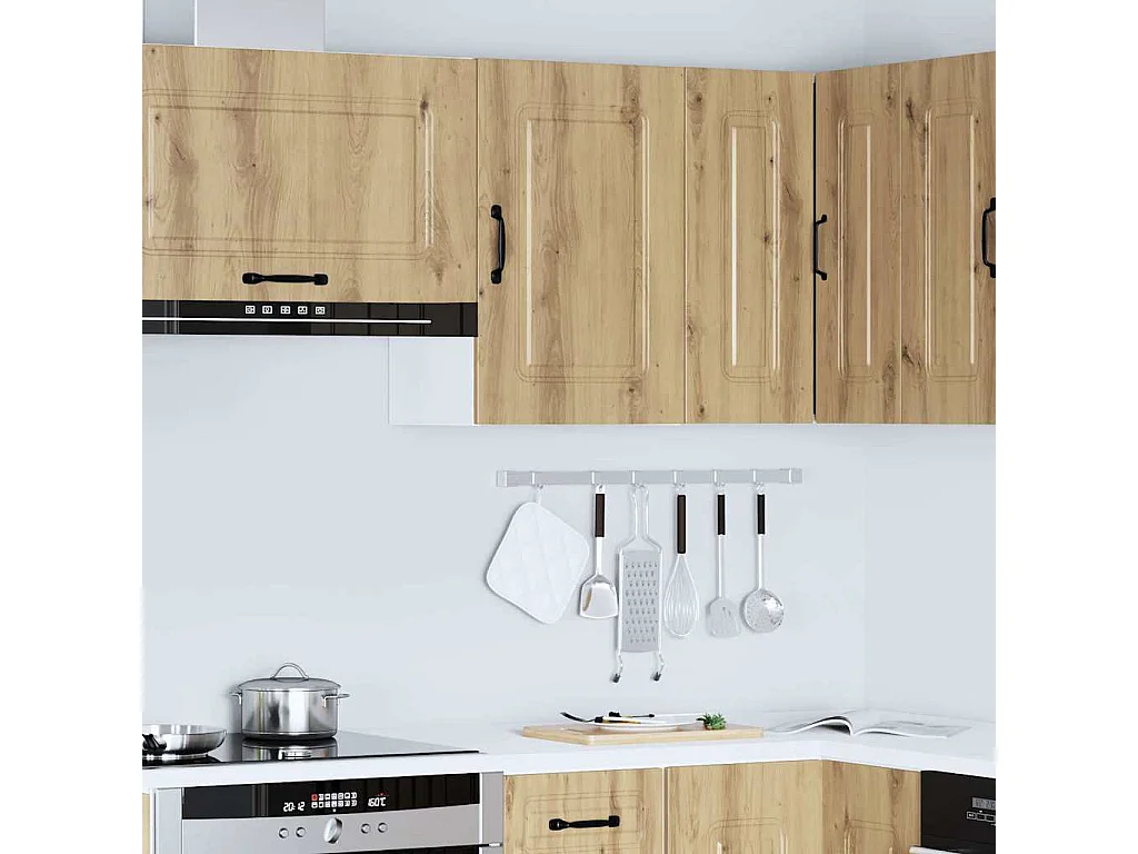 Meuble murale cuisine chêne artisanal bois d'ingénierie