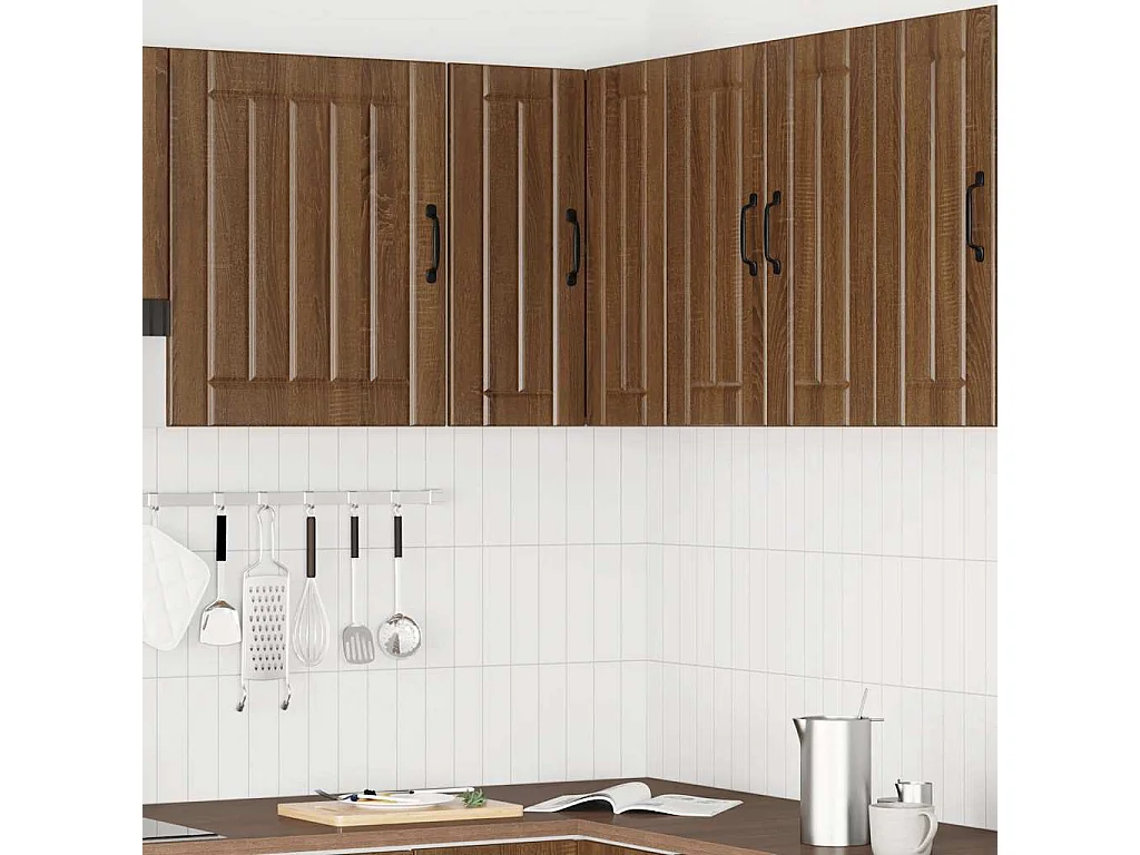 Meuble d'angle murale de cuisine chêne marron