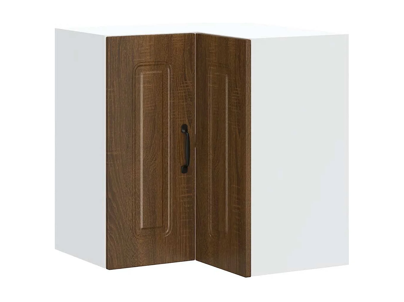 Meuble murale d'angle de cuisine chêne marron