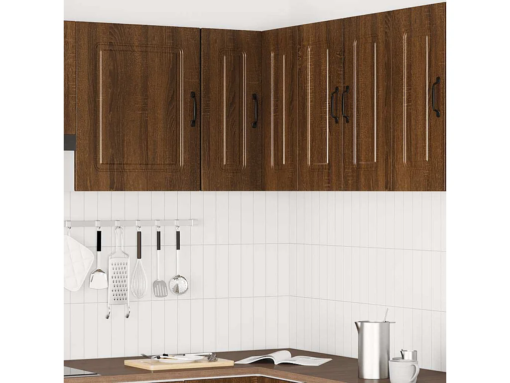 Meuble murale d'angle de cuisine chêne marron