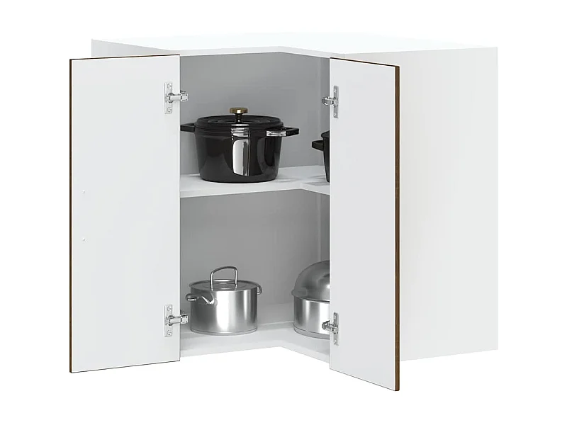 Meuble murale d'angle de cuisine chêne marron