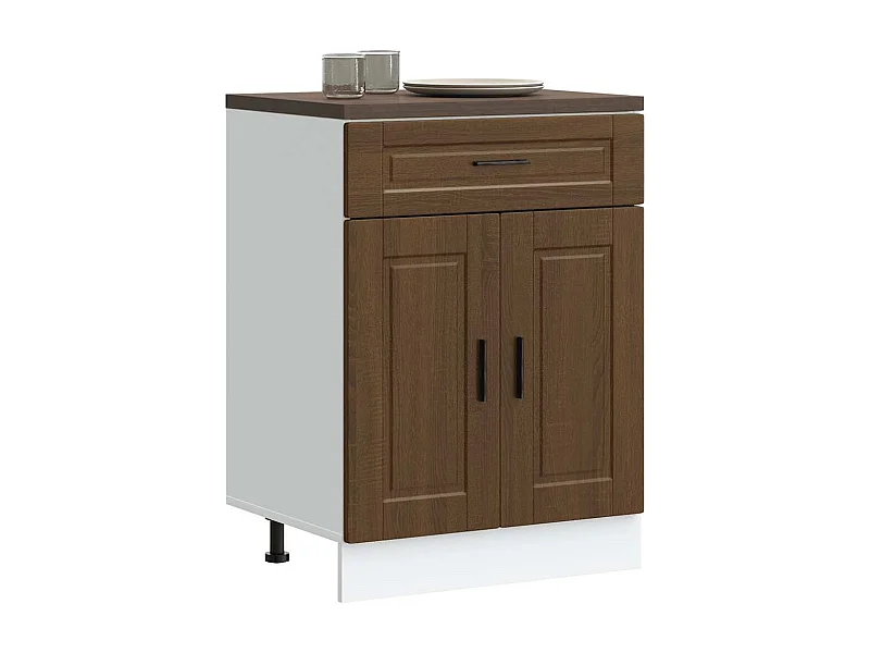 Meuble de cuisine chêne marron bois d'ingénierie