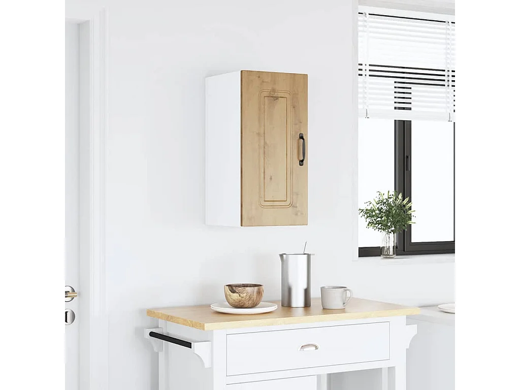 Meuble murale cuisine chêne artisanal bois d'ingénierie