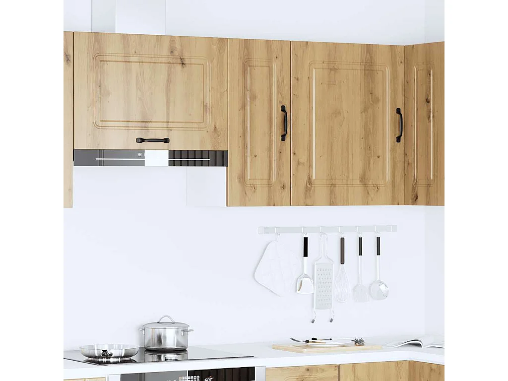 Meuble murale cuisine chêne artisanal bois d'ingénierie