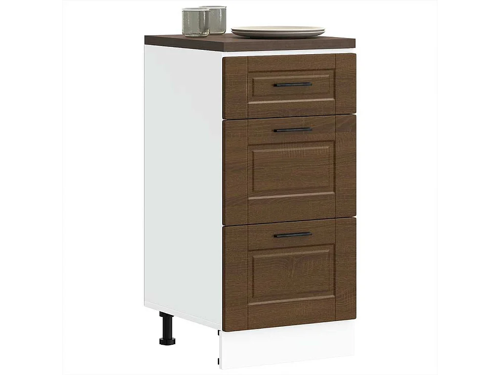 Meuble de cuisine chêne marron bois d'ingénierie