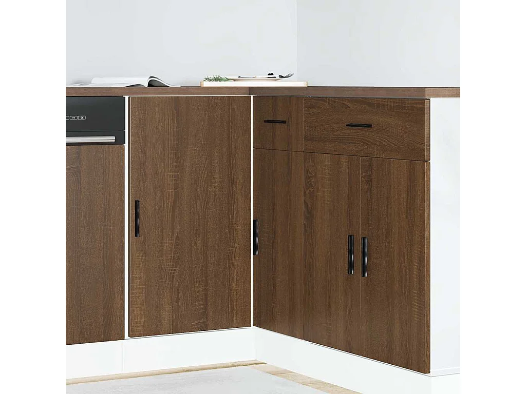 Meuble sous évier Chêne brun Bois d'ingénierie