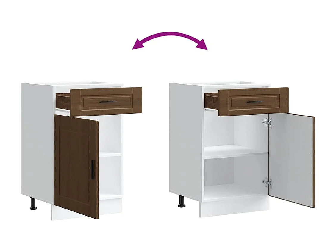 Meuble de cuisine chêne marron bois d'ingénierie