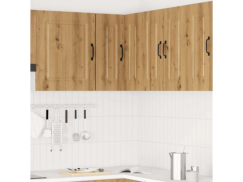 Meuble d'angle murale de cuisine chêne artisanal