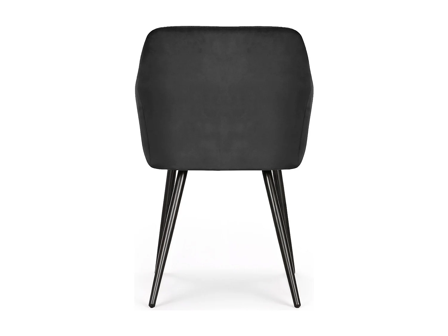 Lot de 2 Chaises en velours lisses ESTELLE Noir pieds noirs