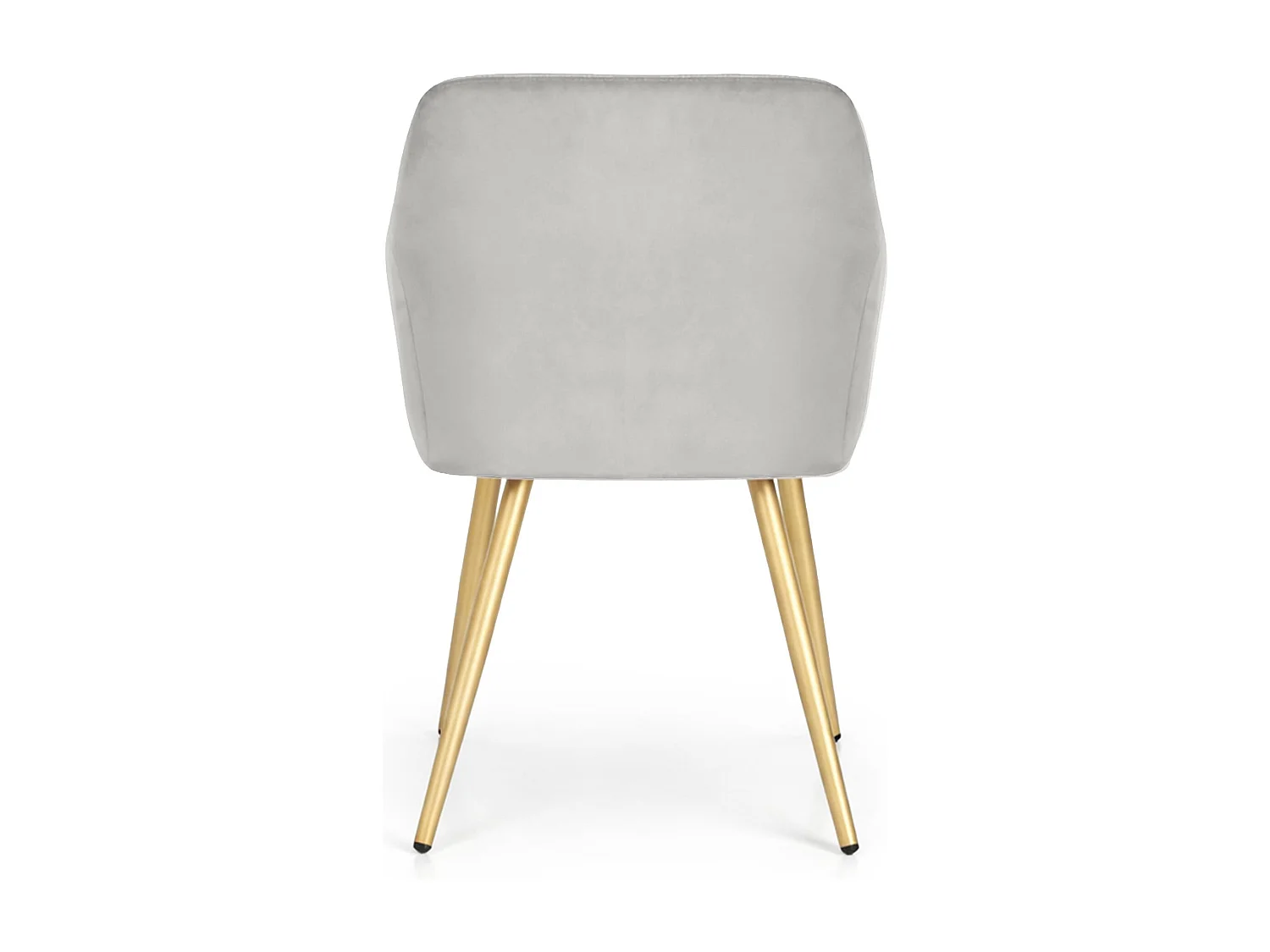 Lot de 2 Chaises en velours lisses ESTELLE Gris pieds dorés