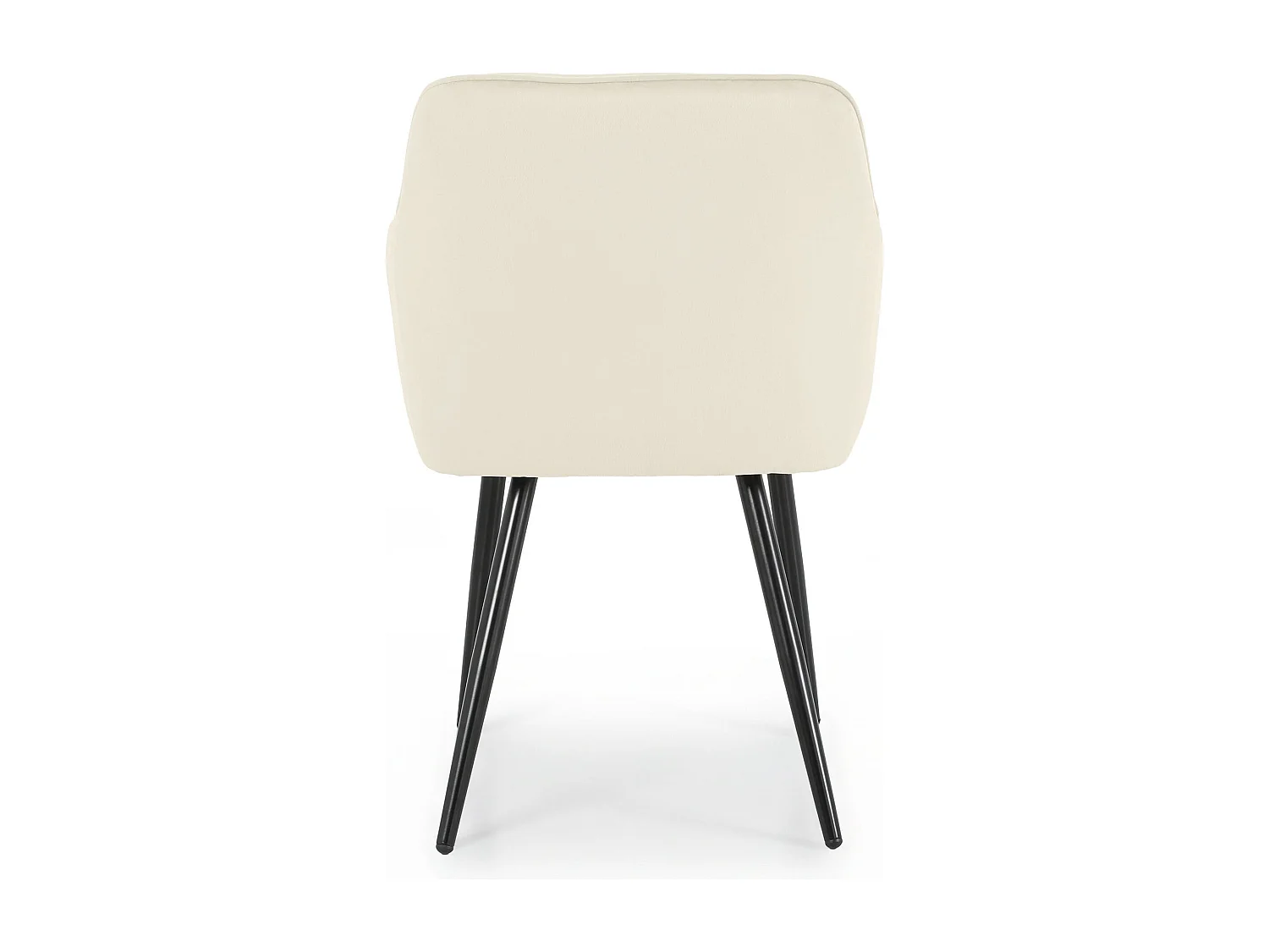 Lot de 2 Chaises en velours matelassées DIAMANTE Crème pieds noirs