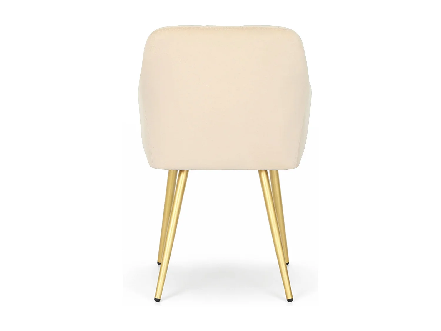 Lot de 2 Chaises rembourrées à surpiqûres carrées LUXANO Beige pieds dorés