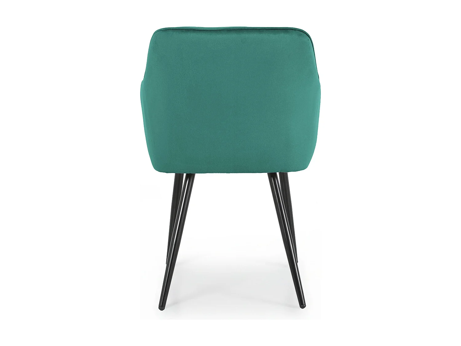 Lot de 2 Chaises en velours matelassées DIAMANTE Vert Bouteille pieds noirs