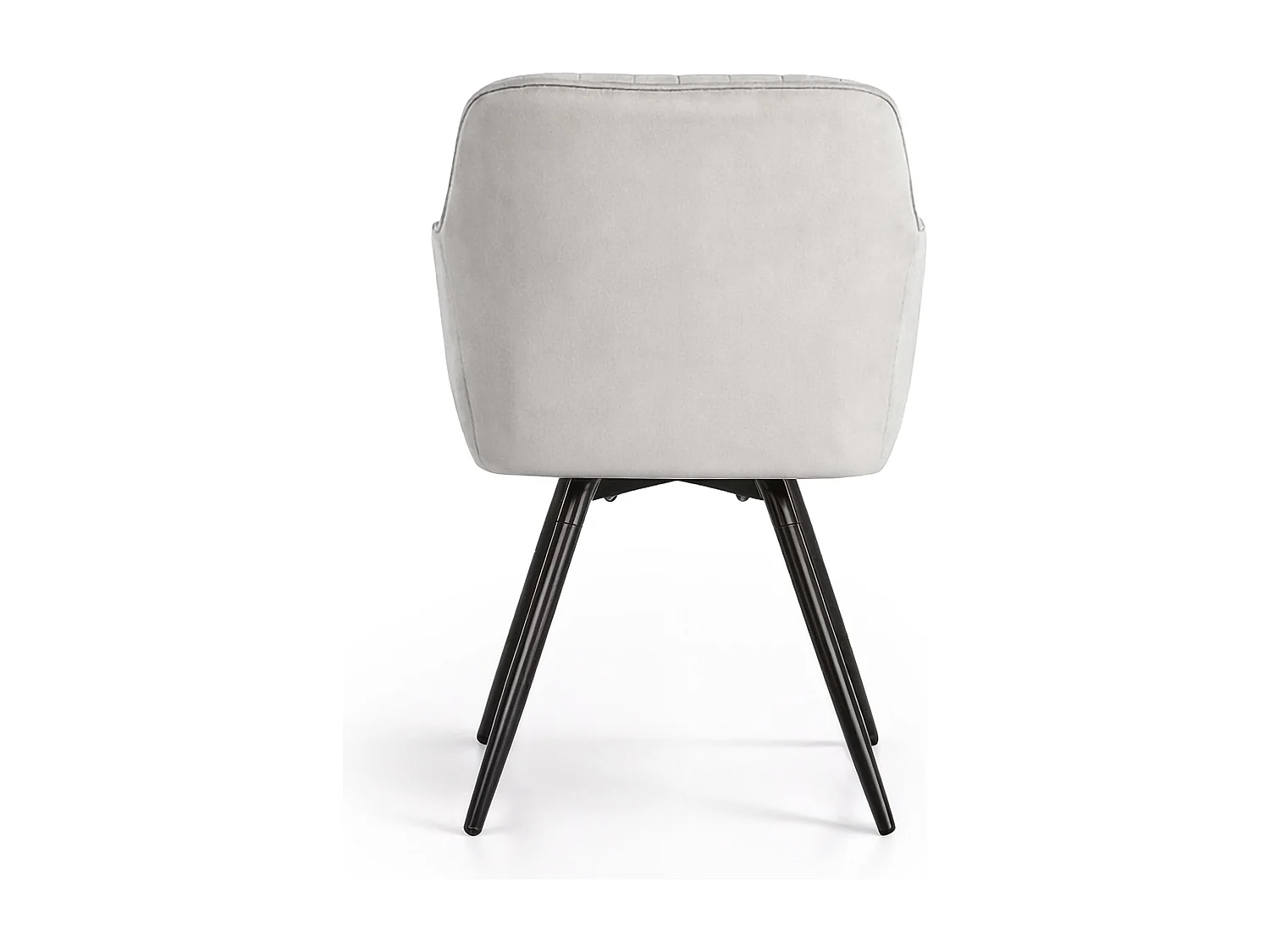 Lot de 2 Chaises pivotantes en velours à surpiqûres TURNO Gris pieds noirs