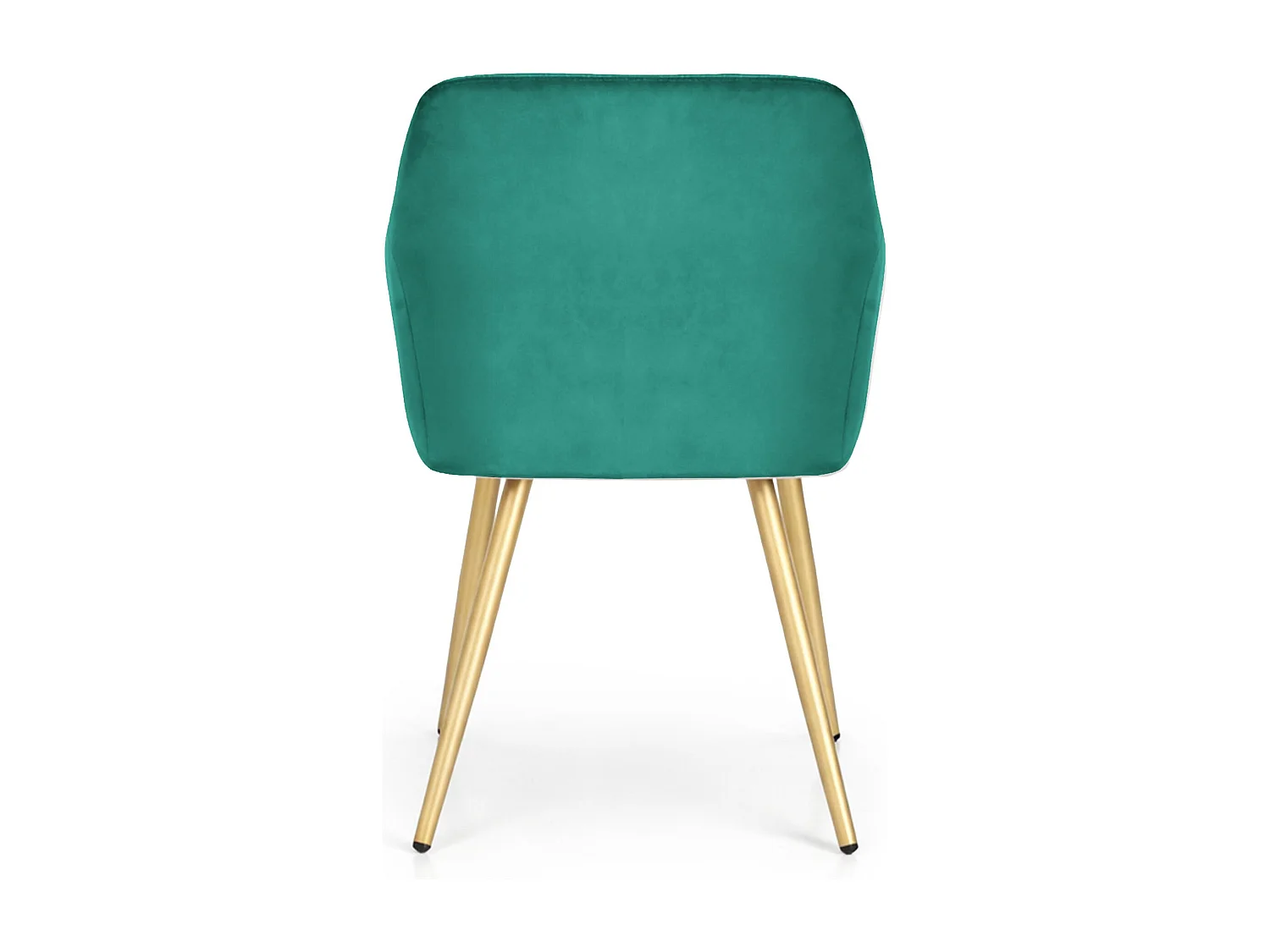 Lot de 2 Chaises en velours lisses ESTELLE Vert Bouteille pieds dorés
