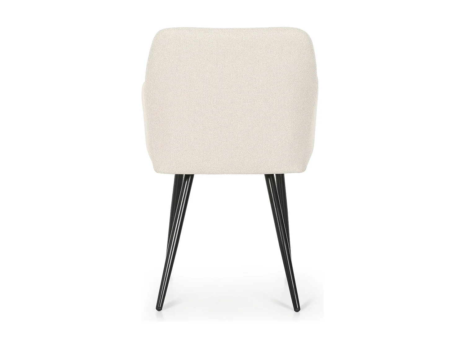 Lot de 2 Chaises rembourrées à surpiqûres carrées LUXANO Crème pieds noirs tissu Lumos