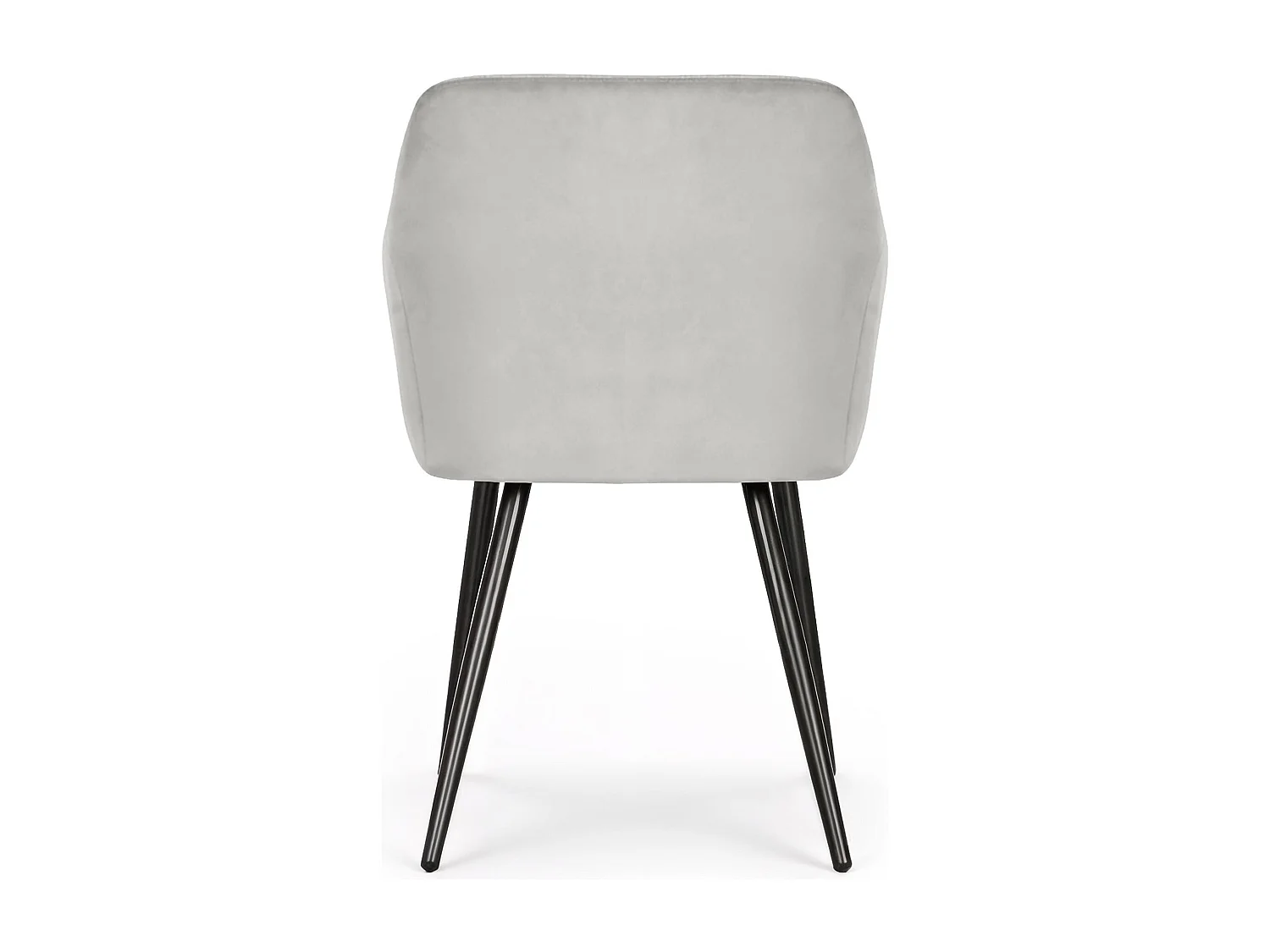 Lot de 2 Chaises en velours lisses ESTELLE Gris pieds noirs