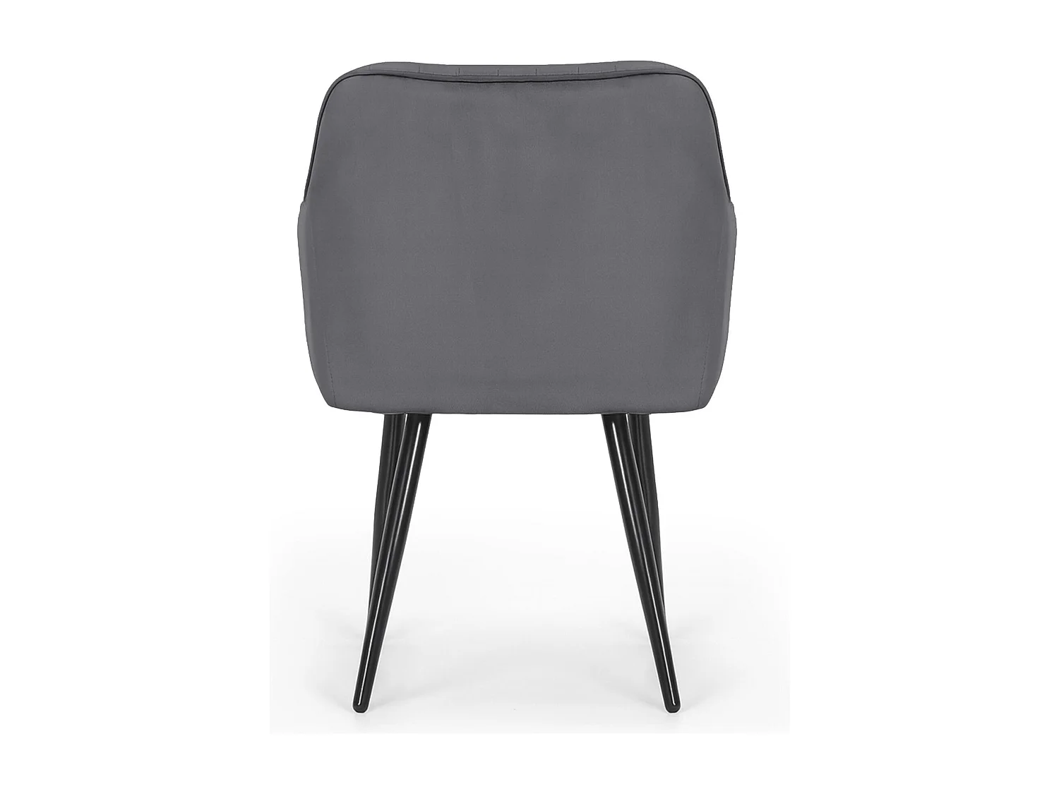 Set van 2 Eetkamerstoelen FLORENCE met Armleuningen / Gestoffeerde Stoelen / Fluwelen Stoelen en Metalen Poten / Antraciet met zwarte benen