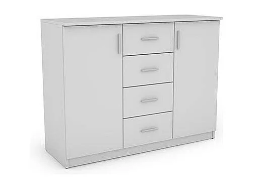 Commode 120 cm avec tiroirs et placard – Fermeture douce – Pratique – Panneau 18 mm – quincaillerie de haute qualité Direct fabricant EMEBLAST