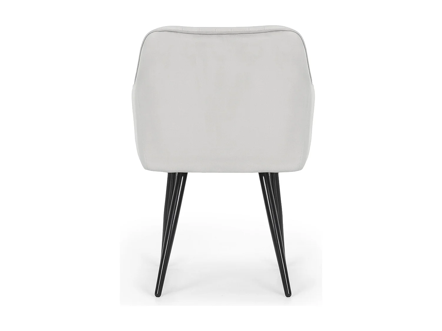 Set van 2 Eetkamerstoelen FLORENCE met Armleuningen / Gestoffeerde Stoelen / Fluwelen Stoelen en Metalen Poten / Grijs met zwarte benen