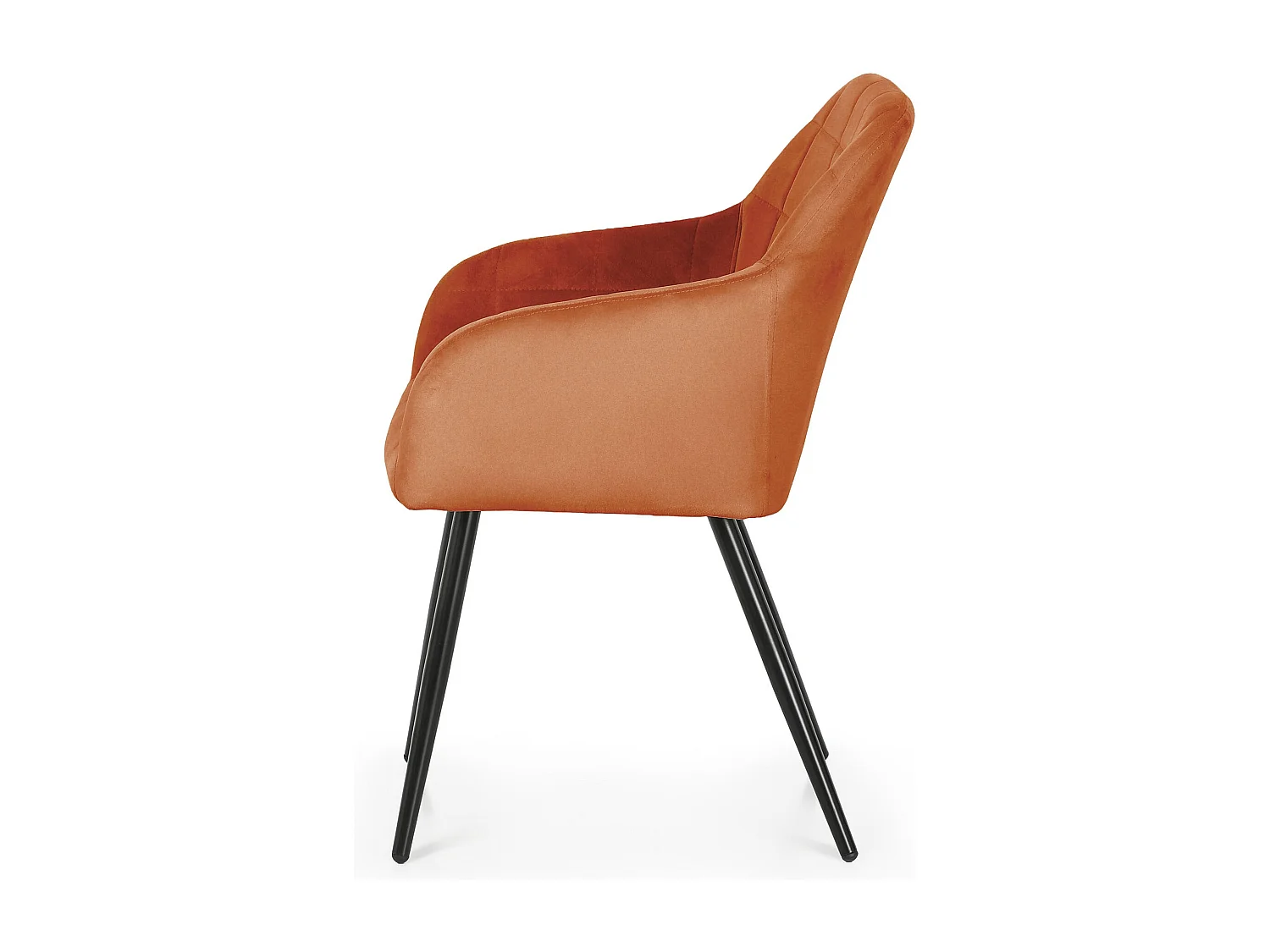 Lot de 2 Chaises rembourrées à surpiqûres carrées LUXANO Cuivre pieds noirs