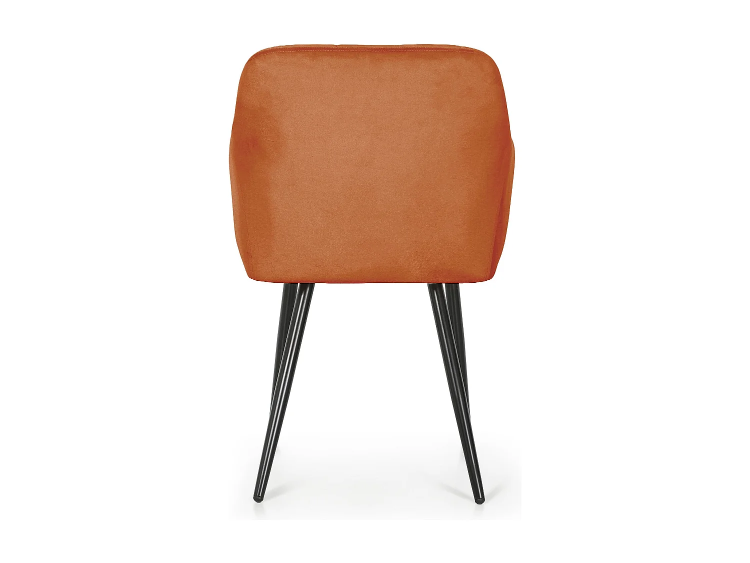 Lot de 2 Chaises rembourrées à surpiqûres carrées LUXANO Cuivre pieds noirs