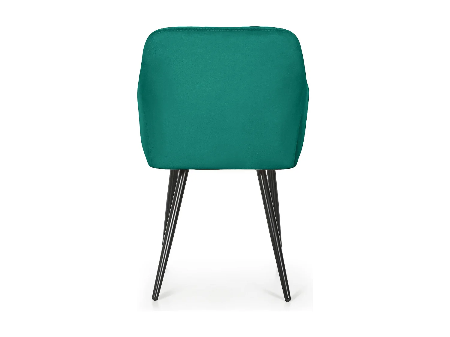 Lot de 2 Chaises rembourrées à surpiqûres carrées LUXANO Vert Bouteille pieds noirs