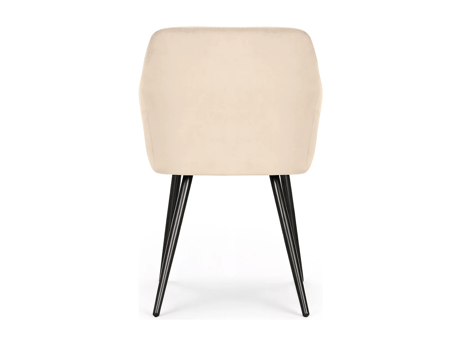 Lot de 2 Chaises en velours lisses ESTELLE Beige pieds noirs