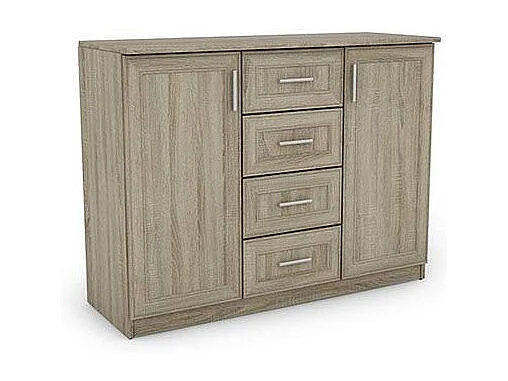 Commode 120 cm avec tiroirs et placard – Fermeture douce – Pratique – Panneau 18 mm – quincaillerie de haute qualité Direct fabricant EMEBLAST